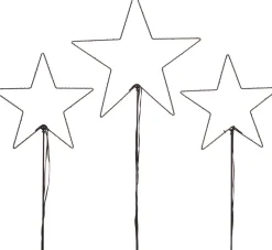 Outlet Gartenstecker Stern mit 50 LEDs warmweiß H 90 cm 3 St. Weihnachtsfiguren (Außen)