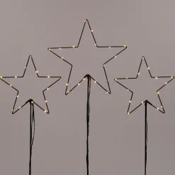 Outlet Gartenstecker Stern mit 50 LEDs warmweiß H 90 cm 3 St. Weihnachtsfiguren (Außen)