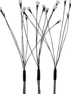 Sale Gartenstecker schwarz mit Beleuchtung und Timer D 1,3 H 72 cm 3 St. Gartenstecker|Weihnachtsfiguren (Außen)