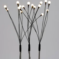 Sale Gartenstecker schwarz mit Beleuchtung und Timer D 1,3 H 72 cm 3 St. Gartenstecker|Weihnachtsfiguren (Außen)