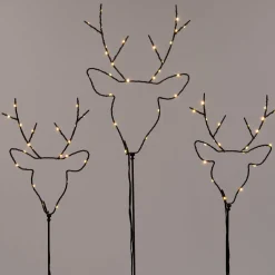 Discount Gartenstecker schwarz mit 65 LEDs warmweiß 30 x 90 cm 3 St. Weihnachtsfiguren (Außen)