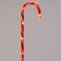 Online Gartenstecker Zuckerstange mit Timer rot/weiß 13 x 2 x 53 cm 4 St. Weihnachtsfiguren (Außen)