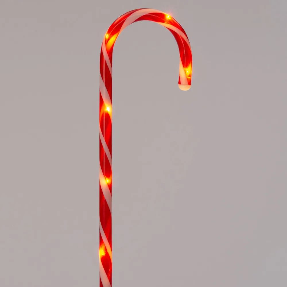 Online Gartenstecker Zuckerstange mit Timer rot/weiß 13 x 2 x 53 cm 4 St. Weihnachtsfiguren (Außen)