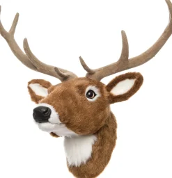 Clearance Hirschkopf Plüsch 26 x 32 x 16 cm braun Weihnachtsfiguren & -Objekte