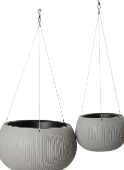 Best Hängetopf Joselyn grau D 24 H 16 cm Blumenampeln & Hängetöpfe|Blumentöpfe & Pflanzgefäße