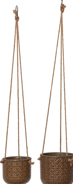 Clearance Hängetopf Mariya braun D 12 H 11 cm Blumenampeln & Hängetöpfe|Blumentöpfe & Pflanzgefäße