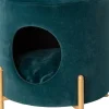 Outlet Hocker mit Katzenkorb blau D 35 H 39 cm Poufs|Katzenbetten & -Körbe