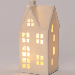Online Häuschen Gerry weiß mit LED 8,3 x 7 x 17 cm Weihnachtsfiguren & -Objekte