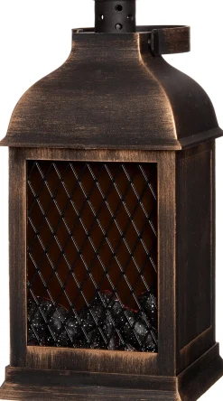 Best Kamin schwarz / gold 10,4 x 10,4 x 24 cm Weihnachtsleuchten