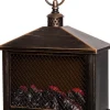 Outlet Kamin schwarz / gold 21 x 10,5 x 24 cm Weihnachtsleuchten