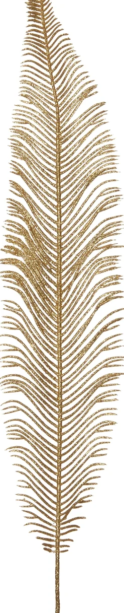 New kerststeker Farnblatt 56 cm gold Weihnachtszweige & -Blumen