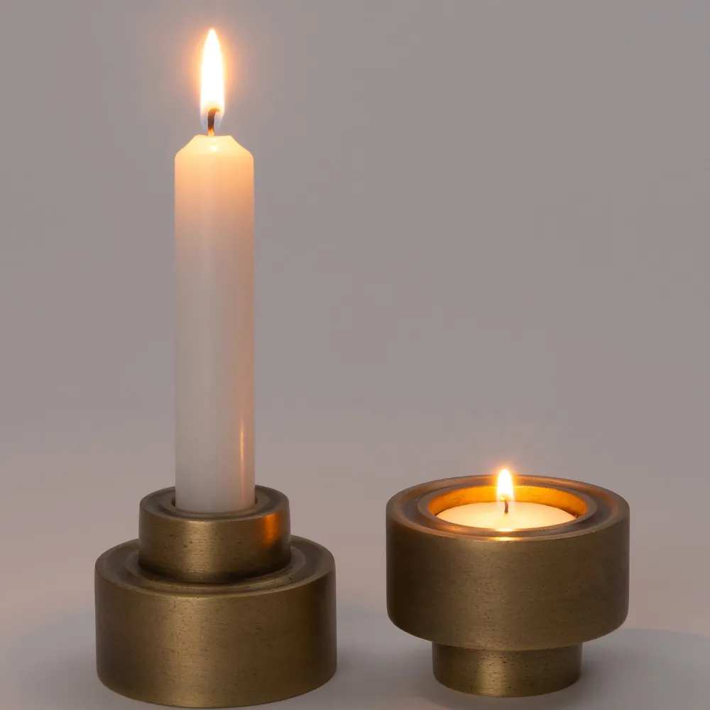 Sale Kerzenständer Alu gold D 6,5 H 4,5 cm Kerzenständer