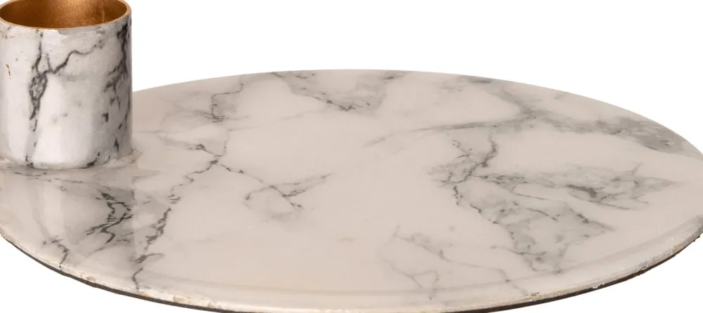 Clearance Kerzenständer Rae weiß 32,5 x 32,5 x 35 cm Kerzenständer