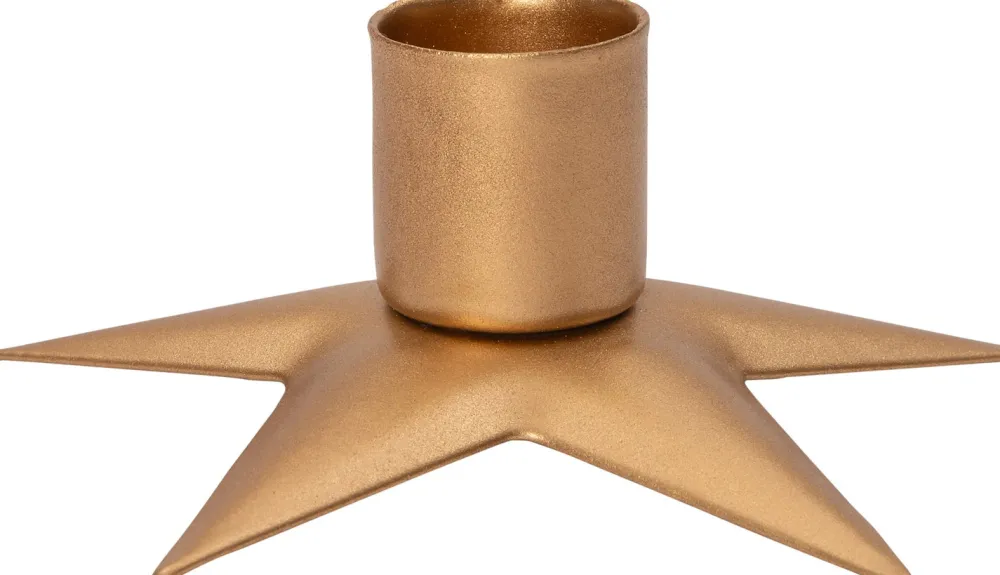 Clearance Kerzenständer Stern D 9,5 H 3,5 cm gold Kerzenständer