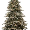 Clearance Künstlicher Weihnachtsbaum Glis mit LED-Beleuchtung D 140 H 215 cm frosted-grün Künstliche Weihnachtsbäume