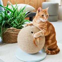 New Kratzkugel braun/weiß D 25 H 30 cm Kratzbäume & -Möbel