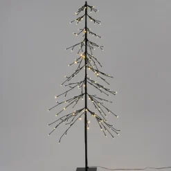 Sale LED Weihnachtsbaum Daan schwarz mit Beleuchtung warmweiß D 57 H 120 cm Alternative Weihnachtsbäume