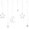Discount Lichtervorhang Stern und Mond mit 92 LEDs warmweiß L 100 cm Lichtervorhänge