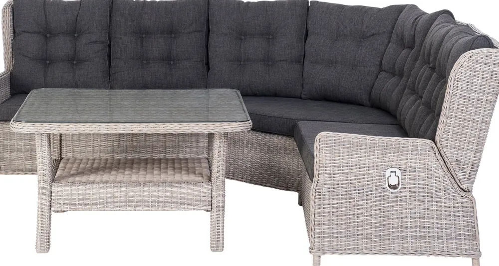 Sale Lounge-Set Sanur 5-Sitzer Rattan verstellbar braun Lounge-Sets|Lounge-Sets