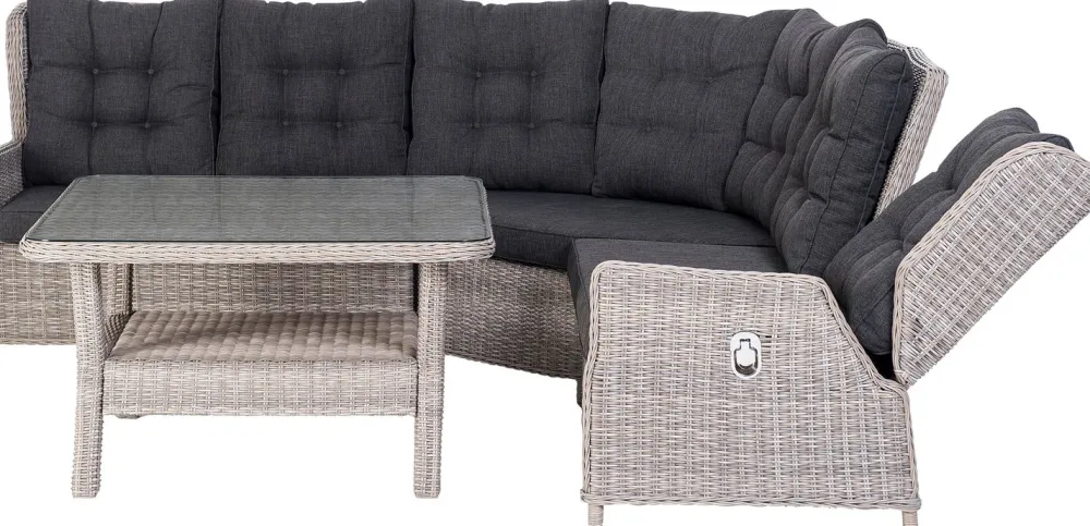 Sale Lounge-Set Sanur 5-Sitzer Rattan verstellbar braun Lounge-Sets|Lounge-Sets