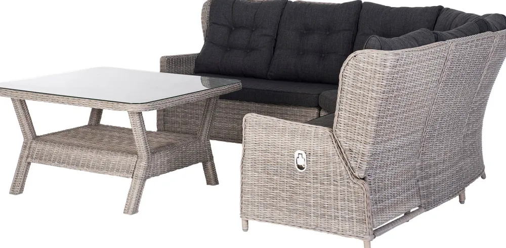 Sale Lounge-Set Sanur 5-Sitzer Rattan verstellbar braun Lounge-Sets|Lounge-Sets