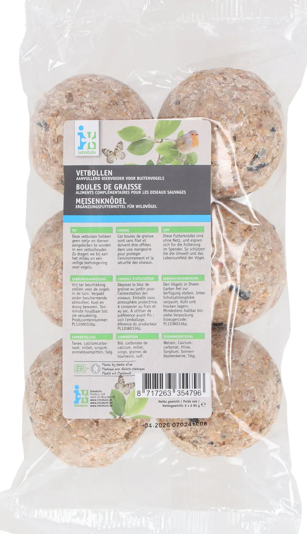 Best Meisenknödel ohne Netz 6 St. Vogelfutter|Gartenvögel