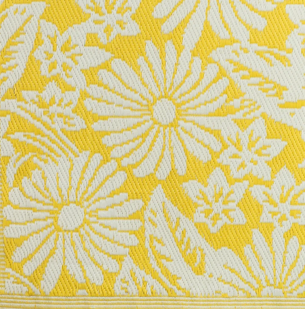 Best Outdoor-Teppich Bloom gelb 180 x 120 cm Outdoor-Teppiche