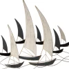 Outdoor-Wanddeko Segelboot weiß / schwarz 71 x 66 x 3 cm Outdoor-Wanddeko