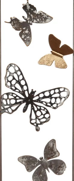 Hot Outdoor-Wanddeko Schmetterlinge schwarz 20 x 51 x 4 cm Outdoor-Wanddeko