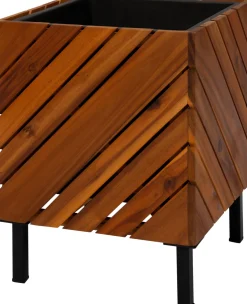 New Pflanzkübel Acacia naturell 32 x 32 x 42 cm Pflanzkübel|Blumentöpfe & Pflanzgefäße