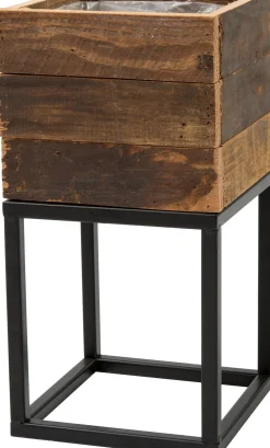 Best Pflanzkübel Miles mit Ständer schwarz / Holz 18 x 18 x 34 cm Blumentöpfe|Blumentöpfe & Pflanzgefäße