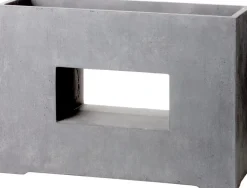 Clearance Pflanzkübel mit Fenster 75 x 27 x 52 cm grau Pflanzkübel|Blumentöpfe & Pflanzgefäße