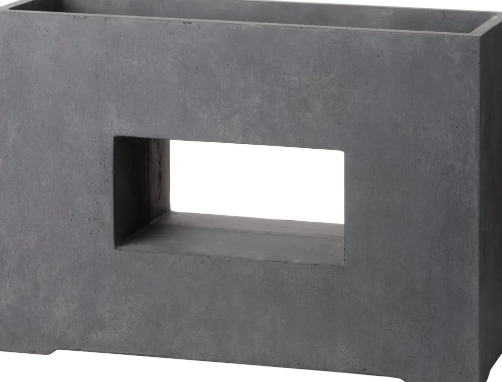 Outlet Pflanzkübel mit Fenster 75 x 27 x 52 cm anthrazit Pflanzkübel|Blumentöpfe & Pflanzgefäße