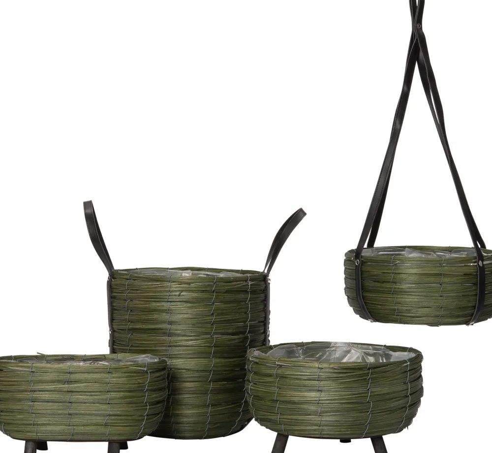 New Pflanzkorb Dewi grün D 29 H 47 cm Pflanzkörbe|Blumentöpfe & Pflanzgefäße