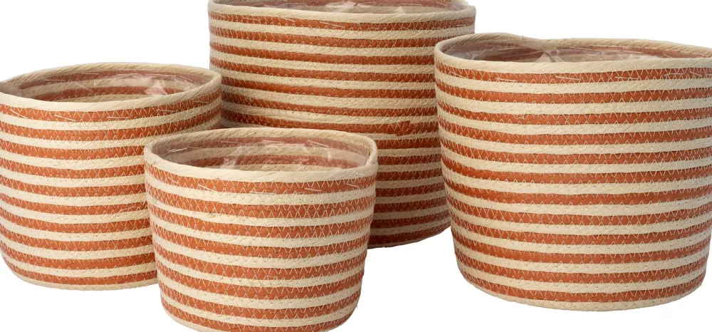 Discount Pflanzkorb Elias natur/orange D 19 H 14 cm Pflanzkörbe|Pflanzkörbe