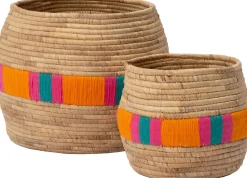 Outlet Pflanzkorb Moya naturell / orange D 43 H 35 cm Pflanzkörbe|Pflanzkörbe