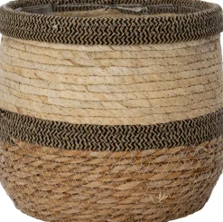 Pflanzkorb Seven naturell / schwarz D 18 H 20 cm Pflanzkörbe|Pflanzkörbe