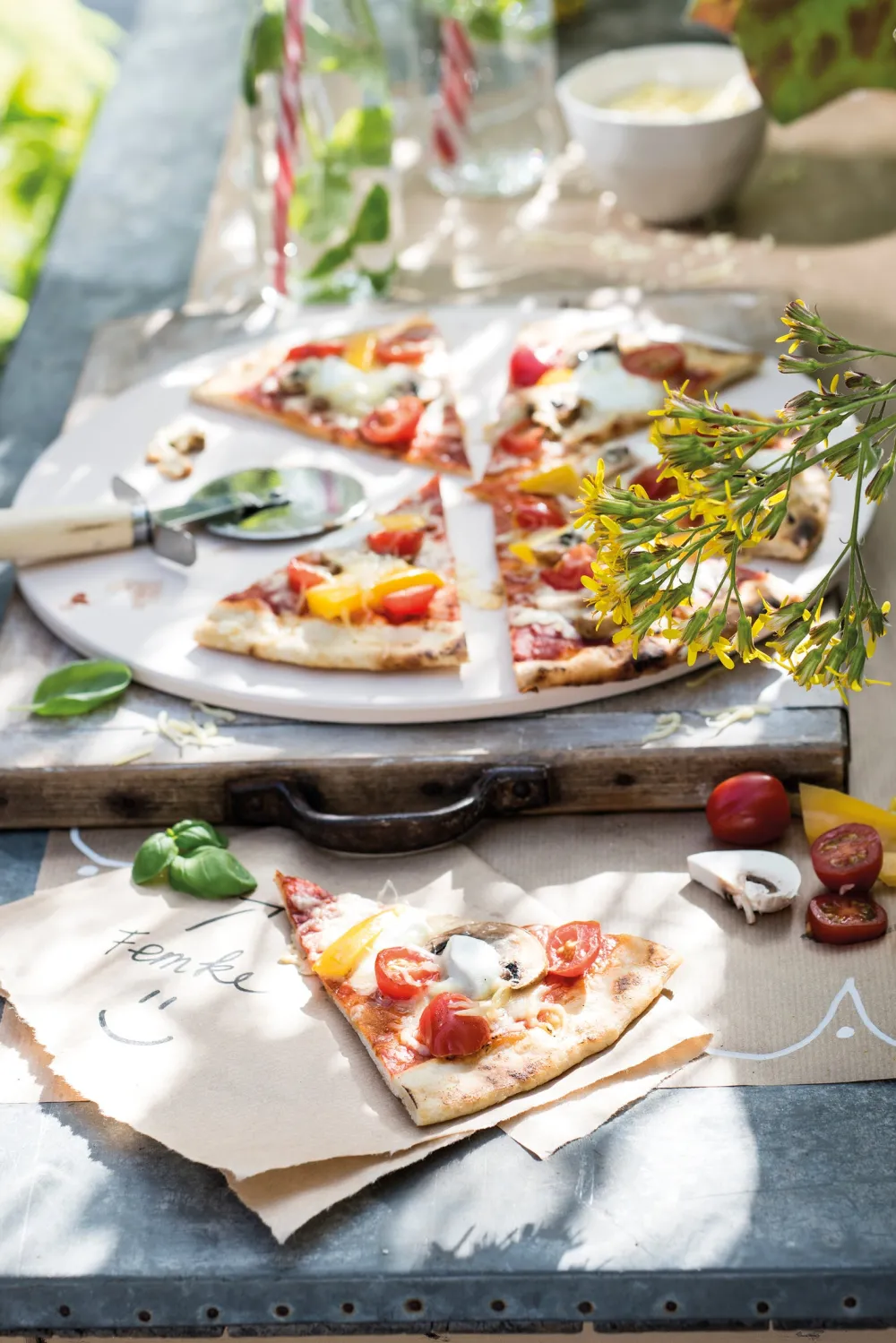 Hot Pizzastein für Grill mit Pizzaschneider Pizzasteine