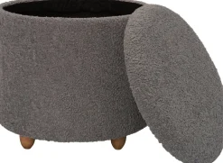 Best Pouf Onne met Stauraum hellgrau D 50 H 45 cm Poufs
