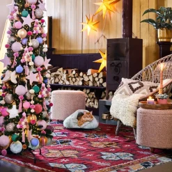 Pouf Onne met Stauraum hellrosa D 40 H 40 cm Poufs