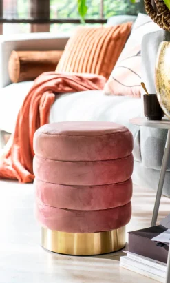 Pouf Tate rosa D 40 H 43 cm Poufs