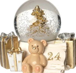 Online Schneekugel Bär und Geschenke Miriam gold/weiß 11 x 9 x 9 cm Weihnachtsfiguren & -Objekte