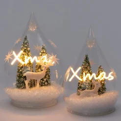 Online Schneekugel transparent mit Beleuchtung D 12,5 H 16 cm Weihnachtsfiguren & -Objekte