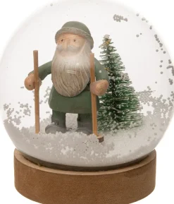 Hot Schneekugel Weihnachtsmann mit LED D 9 H 9 cm Weihnachtsfiguren & -Objekte