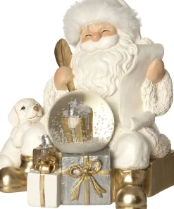 Best Schneekugel Weihnachtsmann Miriam gold/weiß 14 x 12 x 14 cm Weihnachtsfiguren & -Objekte