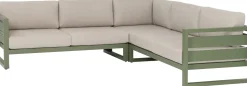 Outlet 4-Sitzer Loungeset Ecke Norma Aluminium grün Loungesofas|Loungesofas