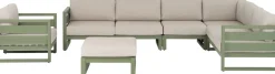 Outlet 4-Sitzer Loungeset Ecke Norma Aluminium grün Loungesofas|Loungesofas