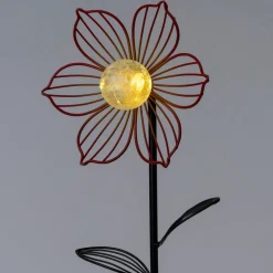 Clearance Solar Gartenstecker Lotus orange 23 x 11,5 x 101 cm Gartenstecker|Solar Gartenleuchten