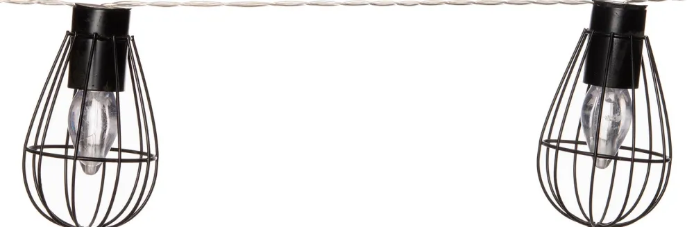 Hot Solar-Lichterkette transparent / schwarz 2 m Solar Gartenleuchten|Außenlichterketten