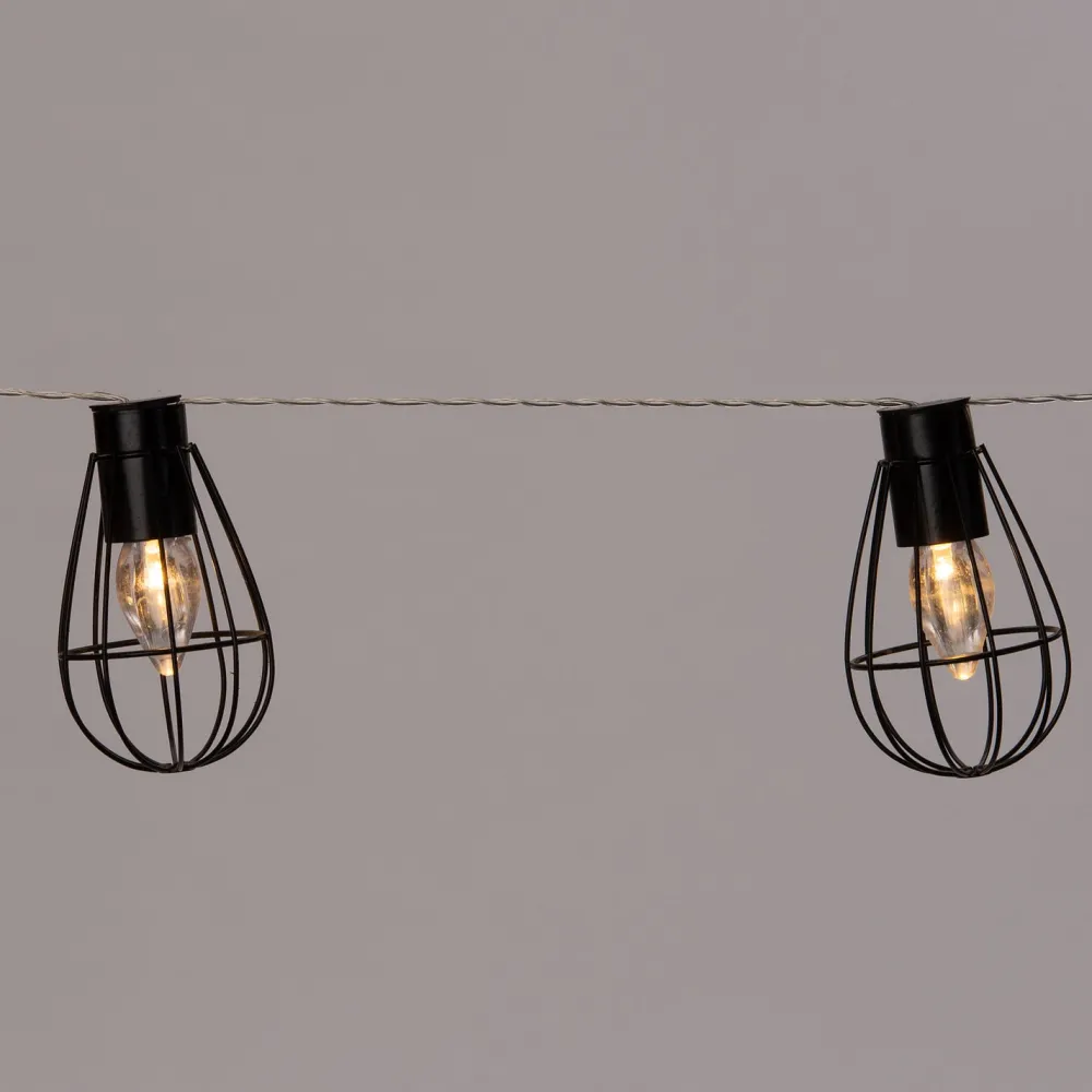 Hot Solar-Lichterkette transparent / schwarz 2 m Solar Gartenleuchten|Außenlichterketten